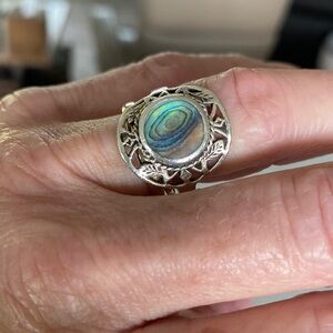 Sterling and abalone ring. Size 7 1/2